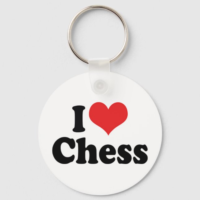 Chaveiro Eu Amo Xadrez do Coração (Frente)