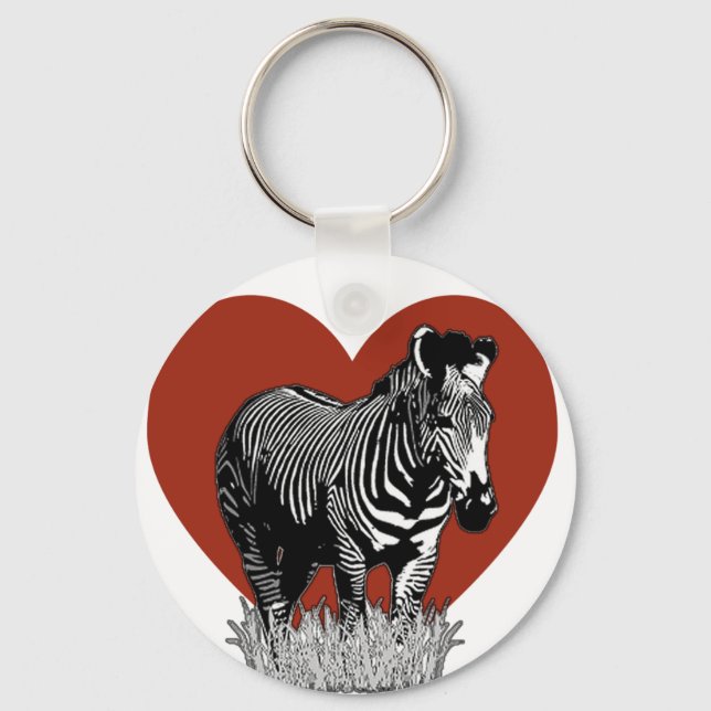 Chaveiro Eu amo zebras (Frente)