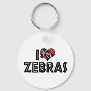 Chaveiro Eu Amo Zebras de Coração - Amante de Zebras