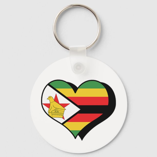 Chaveiro Eu Amo Zimbabwe Pingente de Chaves (Frente)