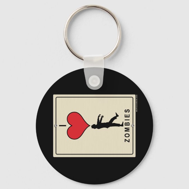 Chaveiro Eu Amo Zombies (Frente)