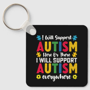 Chaveiro Eu Apoiarei o Autismo Aqui ou Ali Autista