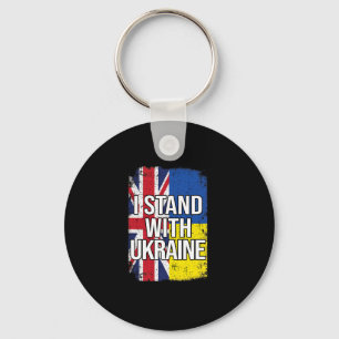 Chaveiro Eu Apoio a Ucrânia Britânico Reino Unido Ucrânia