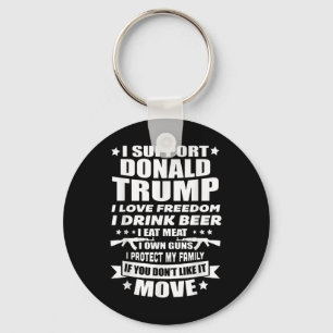 Chaveiro Eu Apoio Donald Trump I Love Freedom I Beer Beer B
