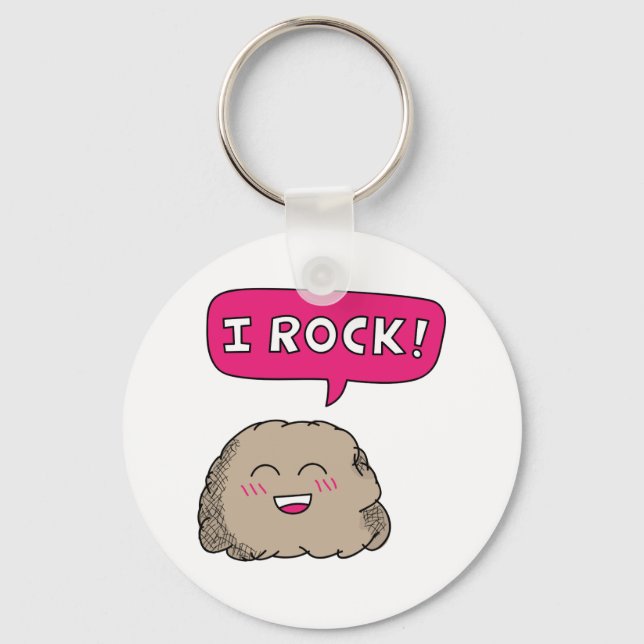 Chaveiro Eu Balanço, Pedra de Desenho Animado Fofa Humor (Frente)
