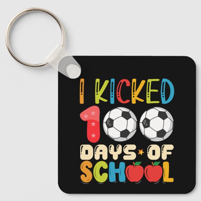 Chaveiro Eu Completei 100 Dias de Escola Amante de Futebol (Frente)