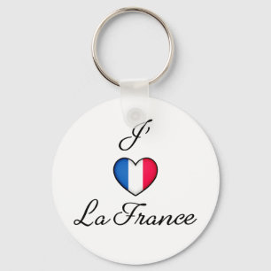Chaveiro "Eu coração a França" Orgulho francês "J'adore