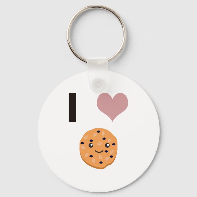 Chaveiro Eu coração Cookies de aveia (Frente)