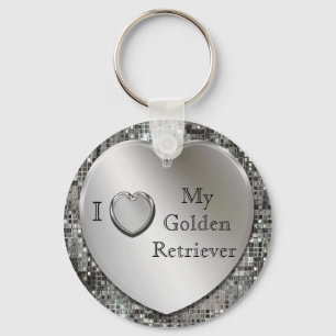 Chaveiro Eu Corto Meu Ouro Retriever Heart Keychain