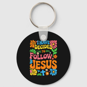 Chaveiro Eu Decidi Seguir Jesus Retro Boho Cristão