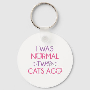 Chaveiro Eu Era Normal Dois Gatos Atrás