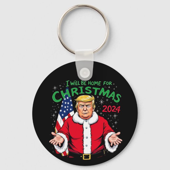 Chaveiro Eu estarei em casa para as celebrações de Natal de (Frente)