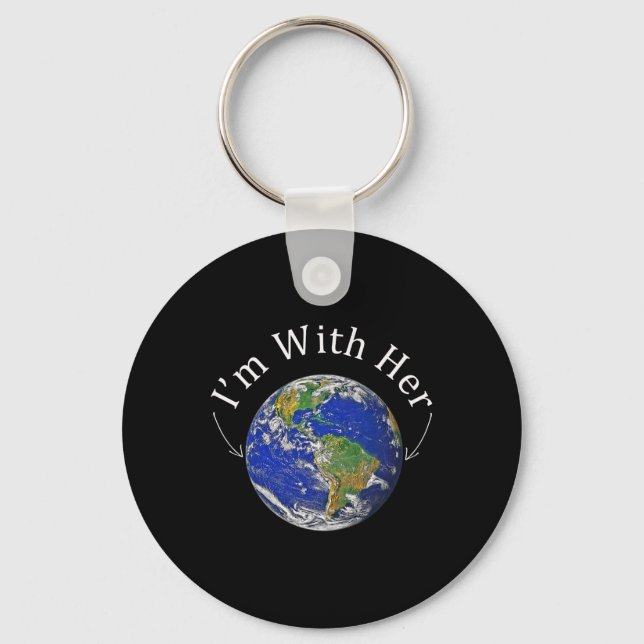 Chaveiro Eu estou com seu Dia da Terra ambiental (Frente)