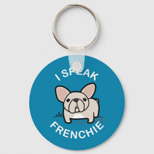 Chaveiro Eu falo Frenchie - azul
