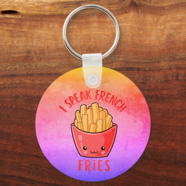 Chaveiro Eu Falo Fries Franceses Fritas Engraçadas (Frente)