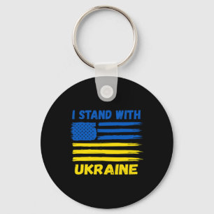 Chaveiro Eu Fico Com o Azul e Amarelo da Ucrânia Bandeira d