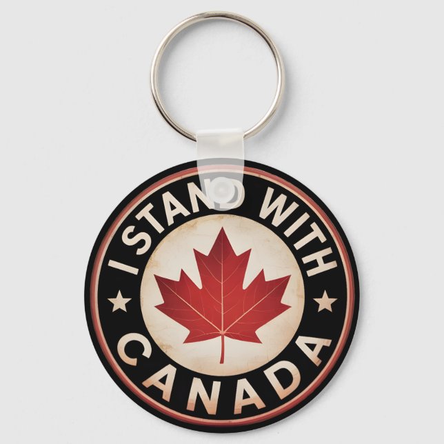 Chaveiro Eu fico com o Canadá (Frente)