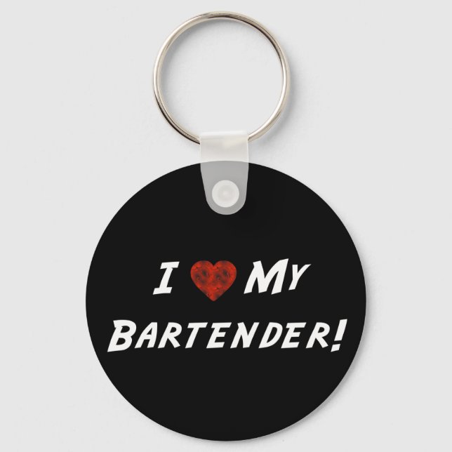 Chaveiro Eu fico com o meu barman! (Frente)