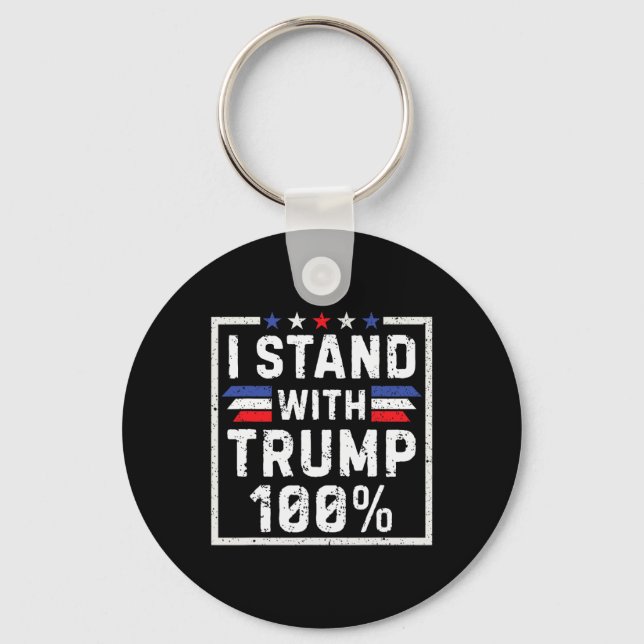 Chaveiro Eu Fico Com Trump 100% 1 (Frente)