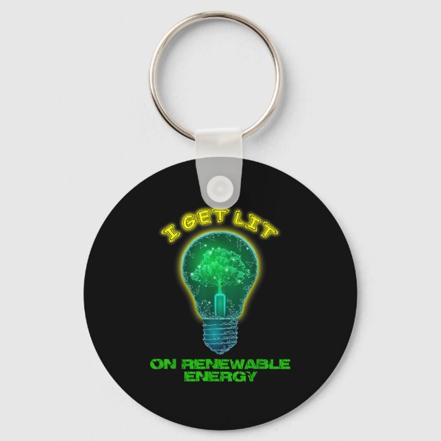 Chaveiro Eu Fico Lit Com Alternativa Limpa Verde Renovável  (Frente)