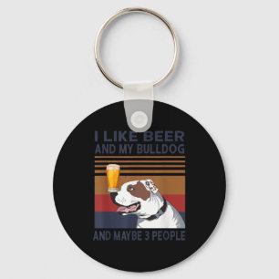 Chaveiro Eu Gosto De Cerveja E Meu Bulldog E Talvez 3 Pesso