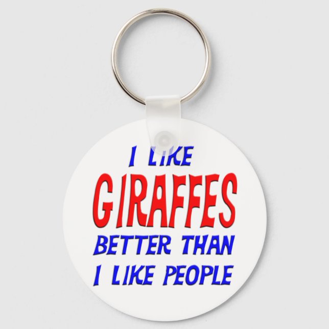 Chaveiro Eu Gosto Mais De Girafas Do Que De Pessoas Chaveir (Frente)
