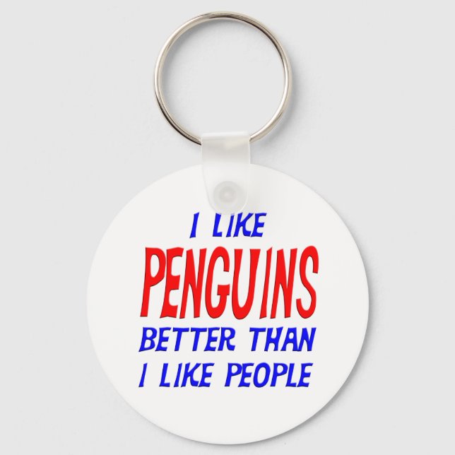 Chaveiro Eu Gosto Mais De Pinguins Do Que De Pessoas Chavei (Frente)