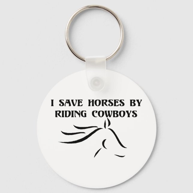 Chaveiro Eu Guardo Cavalos Andando De Cowboys (Frente)