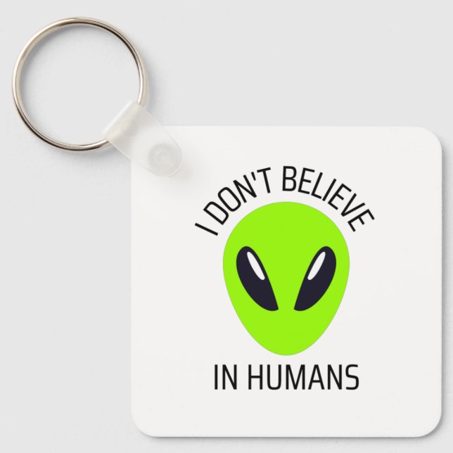 Chaveiro Eu não acredito em humanos (Frente)