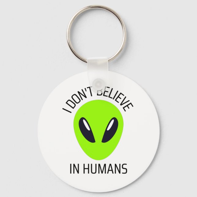 Chaveiro Eu não acredito em humanos (Frente)