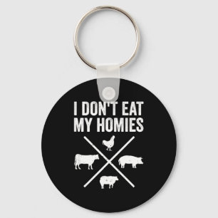 Chaveiro Eu Não Como Meus Amigos Engraçado Vegetariano