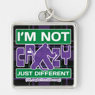 Chaveiro Eu não sou Keyring louco, engraçado do Goalie do