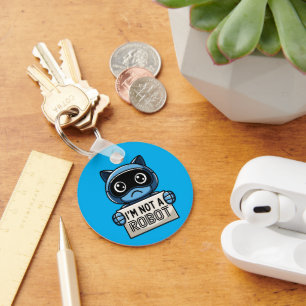 Chaveiro Eu não sou um gato robô