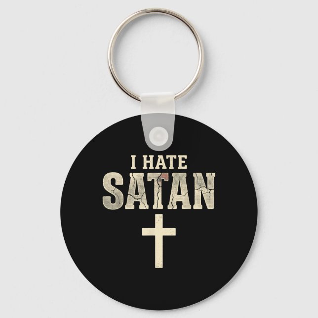 Chaveiro Eu Odeio Satanás (Frente)