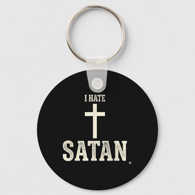Chaveiro Eu Odeio Satanás (Frente)