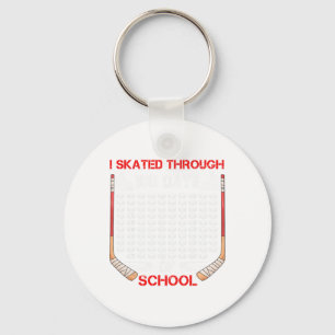 Chaveiro Eu Patinei Através de 100 Dias de Escola Fã de Hóq