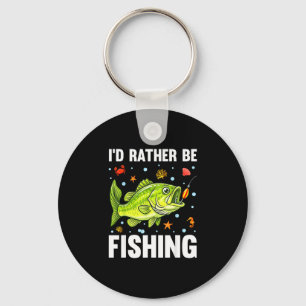 Chaveiro Eu pescaria peixe-bass rapaz jovem pescador engraç