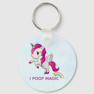 Chaveiro Eu Poop Magic Funny Unicorn Dizendo