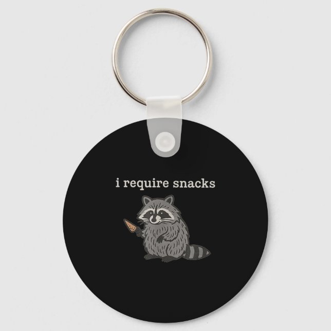 Chaveiro Eu Preciso De Snacks De Camiseiros Raccoon Mulhere (Frente)
