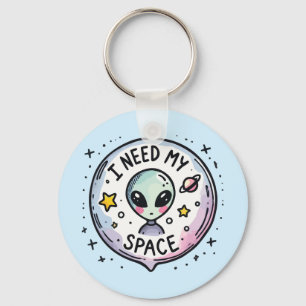 Chaveiro Eu Preciso do Meu Espaço Alien Fofo