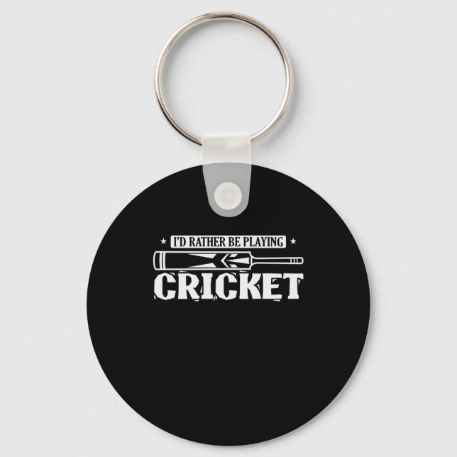 Chaveiro Eu preferencialmente a jogar Cricket Ballsport (Frente)