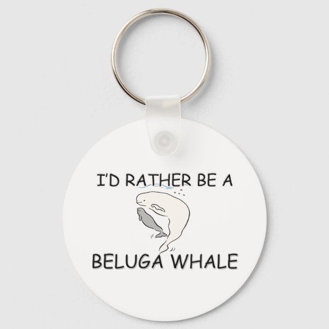 Chaveiro Eu Preferencialmente Ser Uma Baleia Beluga (Frente)