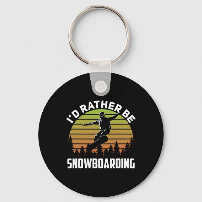Chaveiro Eu Preferencialmente Snowboard Retro Sunset invern (Frente)