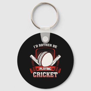 Chaveiro Eu Preferiria Estar Jogando Camisa de Cricket - Ca