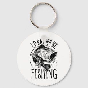 Chaveiro Eu Preferiria Estar Pescando Camisa de Pesca Prese
