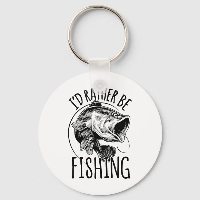 Chaveiro Eu Preferiria Estar Pescando Camisa de Pesca Prese (Frente)