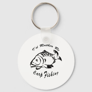 Chaveiro Eu Preferiria Estar Pescando Carpas Camiseta de Pe