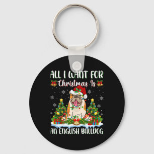 Chaveiro Eu Quero O Natal É Um Buldogue Inglês Xmas Tre