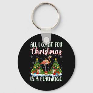 Chaveiro Eu Quero O Natal É Uma Árvore De Xmas Flamingo Bir