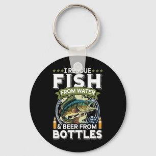 Chaveiro Eu Resgato Peixes Da Água E Cerveja De Garrafas